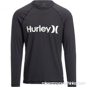 Hurley One and Only LS Surf Shirt Black White B072VTLZG8
